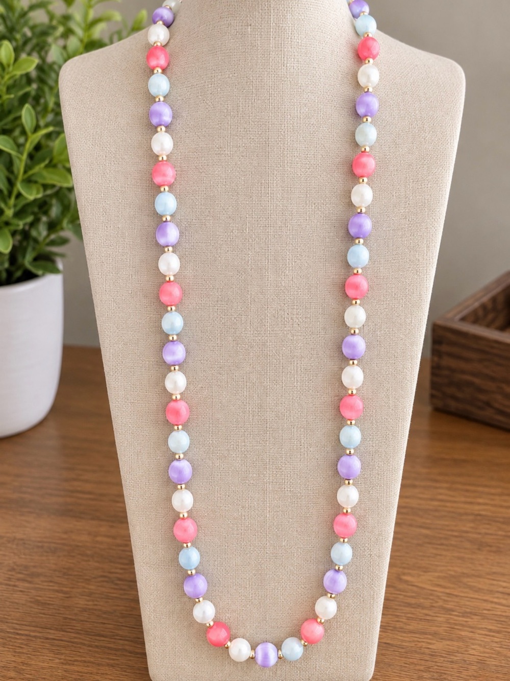 Pastel Multi-Color Bead Necklace - Women Jewelry